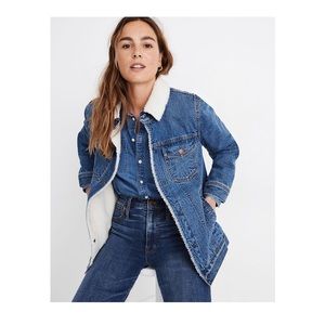 Madewell Oversized Jean Jacket in Donaway Wash: Sherpa Edition